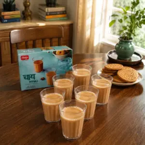 Slings transparent plastic chai pyali set of 6 for serving tea and beverages