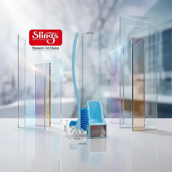 Slings Urban sky blue toilet cleaning brush with durable bristles for thorough cleaning
