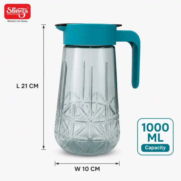 Slings Vision 1000ml plastic juice jug with stylish design for everyday serving