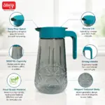Slings Vision juice jug with lid and ergonomic handle for convenient pouring