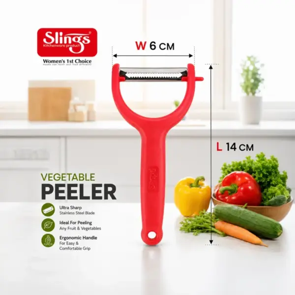 Slings Y shaped vegetable peeler with ergonomic handle for comfortable kitchen use
