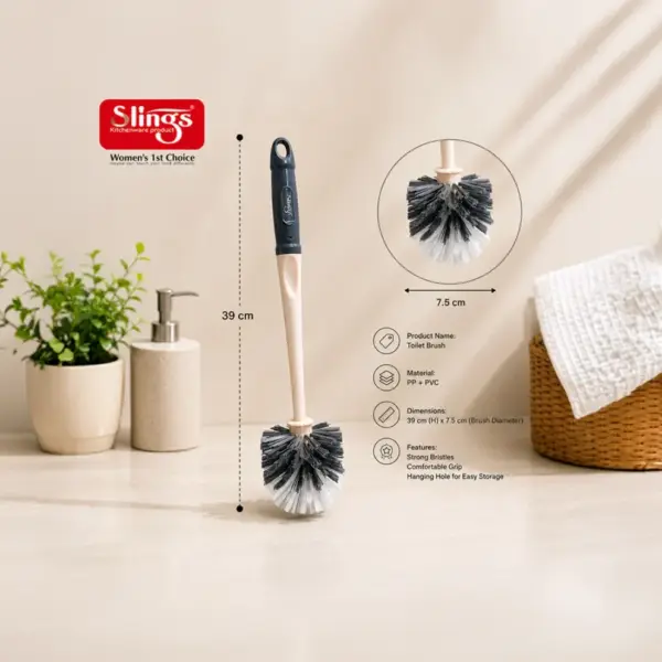 Slings Zupra toilet brush with comfortable handle for hygienic and convenient cleaning