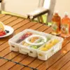 TINUMS plastic 4 compartment fridge tray organizer for organized food storage