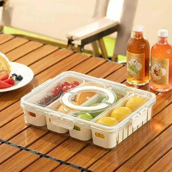 TINUMS plastic 4 compartment fridge tray organizer for organized food storage
