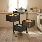 TINUMS metal 3-layer square trolley in black