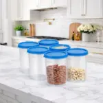 TINUMS plastic kitchen storage container set of 6 for organized food storage