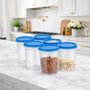 TINUMS plastic kitchen storage container set of 6 for organized food storage
