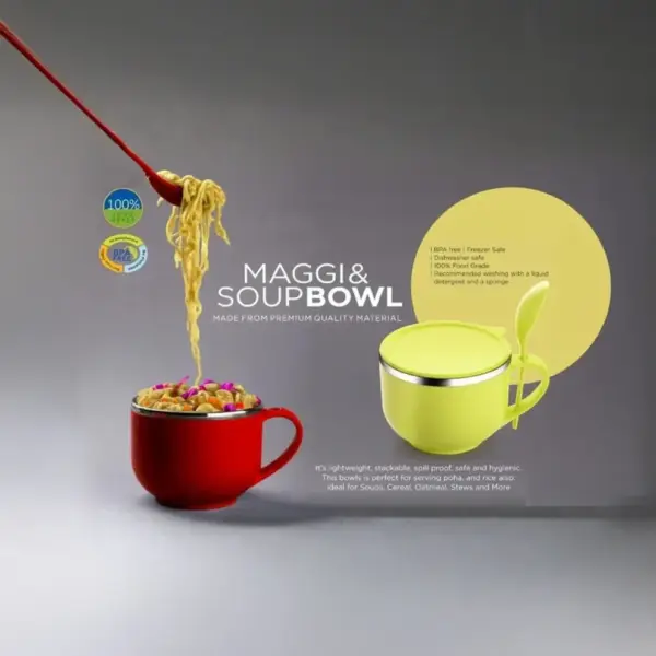Tinums blue stainless steel bowl for noodles soup pasta salads and daily meals