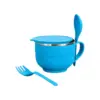 Tinums stainless steel noodle and soup bowl with lid in blue