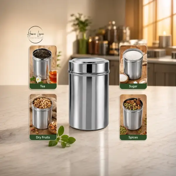 Home Lane airtight steel pantry storage box for everyday kitchen organization