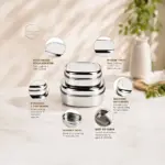 Home Lane square stainless steel food storage containers with polished finish