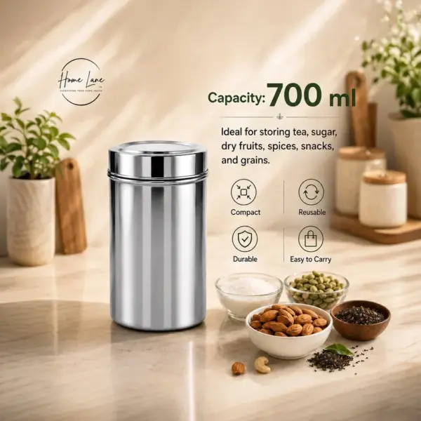 Home Lane stainless steel keeper for spices pulses tea coffee and dry foods