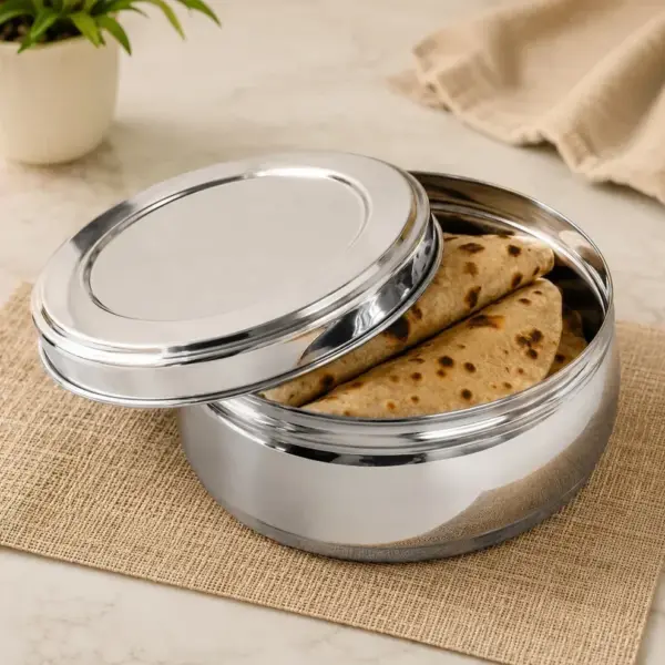 Home Lane food-grade round steel containers for snacks spices dry fruits and leftovers
