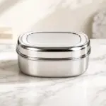 Home Lane square stainless steel lunch container with secure lid