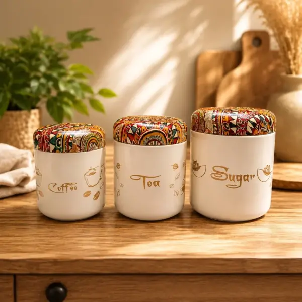 Home Lane Stainless Steel Storage Jar Set of 3