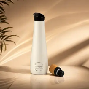 Home Lane Stainless Steel Water Bottle in Ivory White 1 Litre