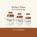 Home Lane airtight stainless steel storage jars with decorative lids