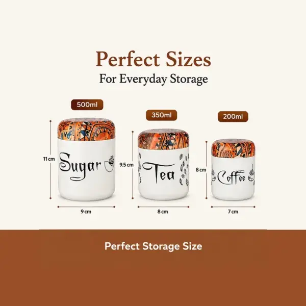 Home Lane airtight stainless steel storage jars with decorative lids