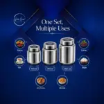 Home Lane stainless steel storage jars with transparent airtight lids