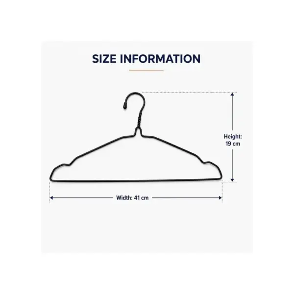 TINUMS black metal clothes hangers for wardrobe organization