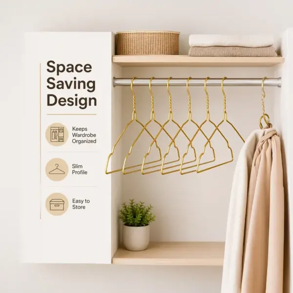 TINUMS golden metal clothes hangers with premium painted finish