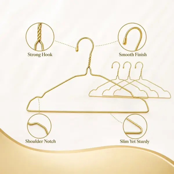 TINUMS golden metal clothes hangers with premium finish