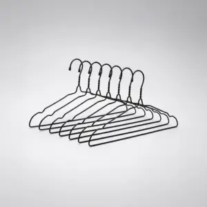 Tinums Metal Cloth Hanger Set of 10 in Black