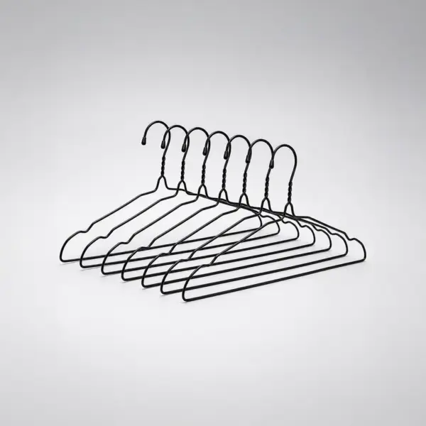 Tinums Metal Cloth Hanger Set of 10 in Black