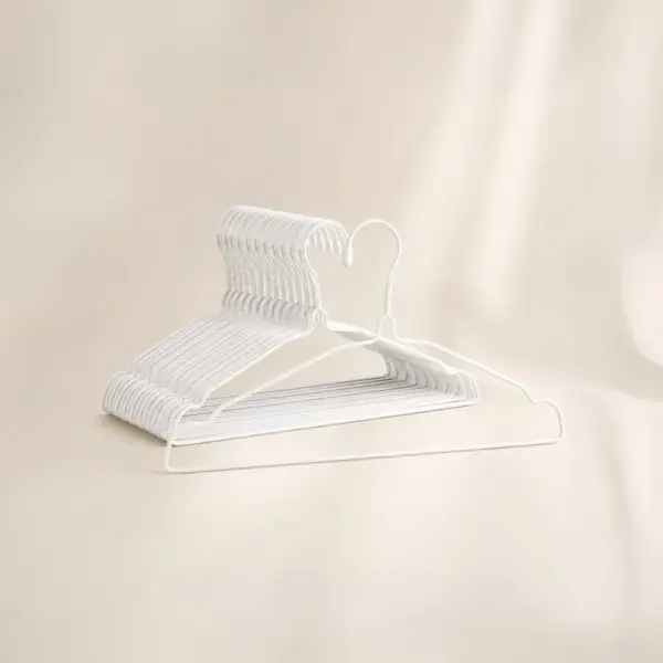 TINUMS Metal Cloth Hanger Set of 10 in White