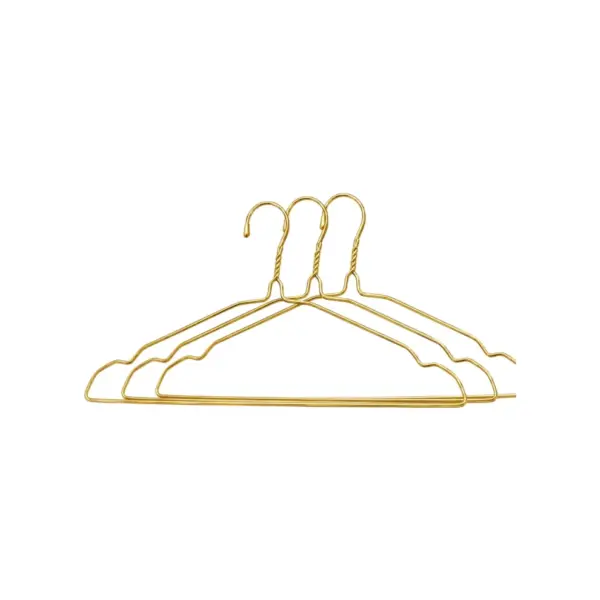 TINUMS Metal Cloth Hanger Set of 3 in Golden