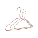 TINUMS Metal Cloth Hanger Set of 3 in Rose Gold