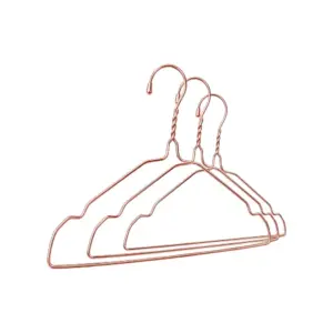 TINUMS Metal Cloth Hanger Set of 3 in Rose Gold