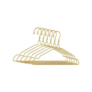 TINUMS Metal Cloth Hanger Set of 6 in Golden