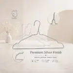 TINUMS silver metal clothes hangers for wardrobe organization