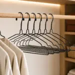 TINUMS slim black metal hangers for space-saving wardrobe storage