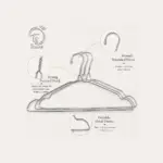 TINUMS slim silver metal hangers for space-saving wardrobe storage