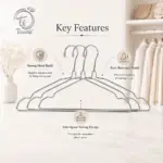TINUMS slim silver metal hangers for space-saving wardrobe storage