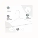 TINUMS slim white metal hangers for space-saving wardrobe storage