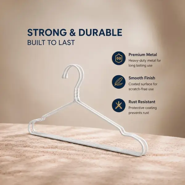 TINUMS slim white metal hangers for space-saving wardrobe storage