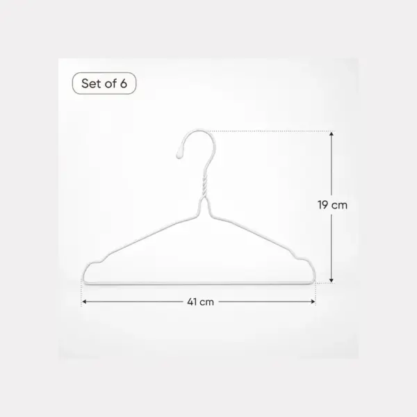 TINUMS white metal clothes hangers for wardrobe organization